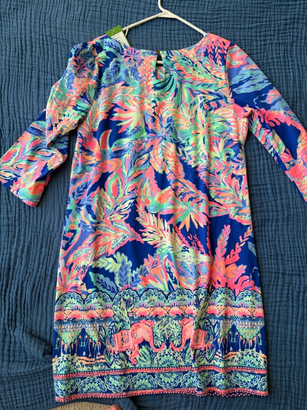 Lilly Pulitzer Navy Multicolor Tropical Print Shift Dress. NWT. - Picture 4 of 4